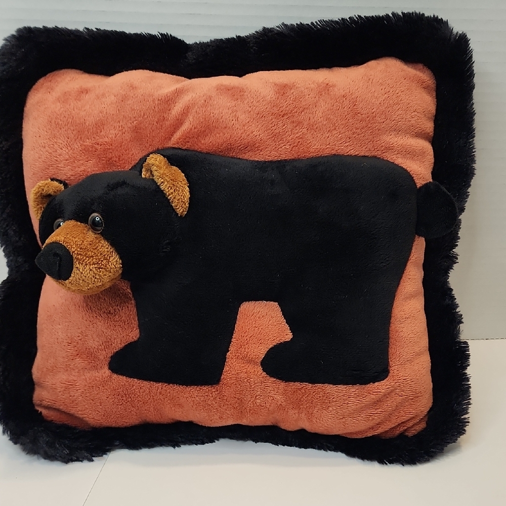 BLACK BEAR 3D Pillow 12" x 13" Head,Nose,Ears&Tail Protrude Mostly,Body Slightly